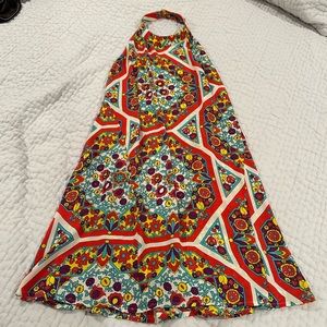 Dance & Marvel low back halter 70s shift mini dress S